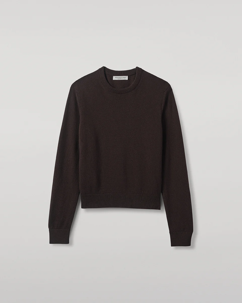 Classic Cashmere Dark Brown Round Neck Jumper - Image 2