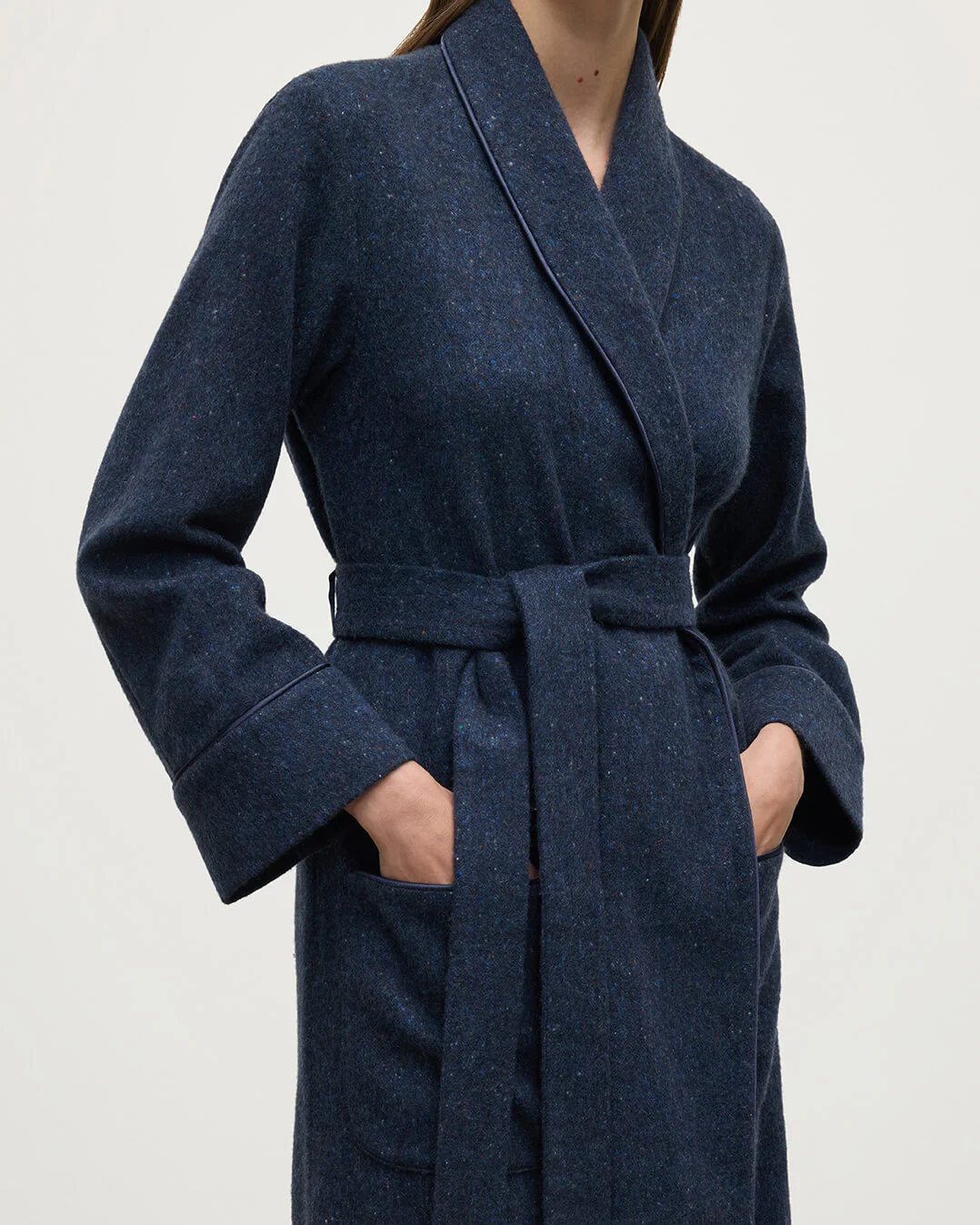 Donegal Cashmere Navy Dressing Gown - Image 5
