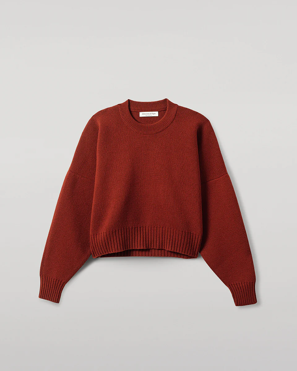 Cropped Milano Dark Red Cashmere Jumper - Image 2