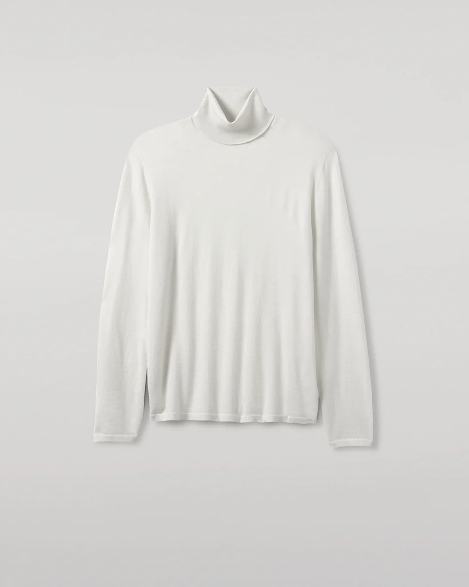 Superfine Cashmere White Roll Neck Jumper - Image 2