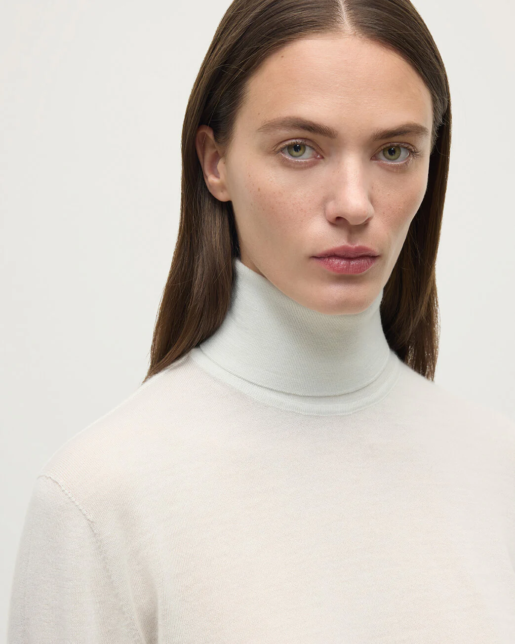 Superfine Cashmere White Roll Neck Jumper - Image 5