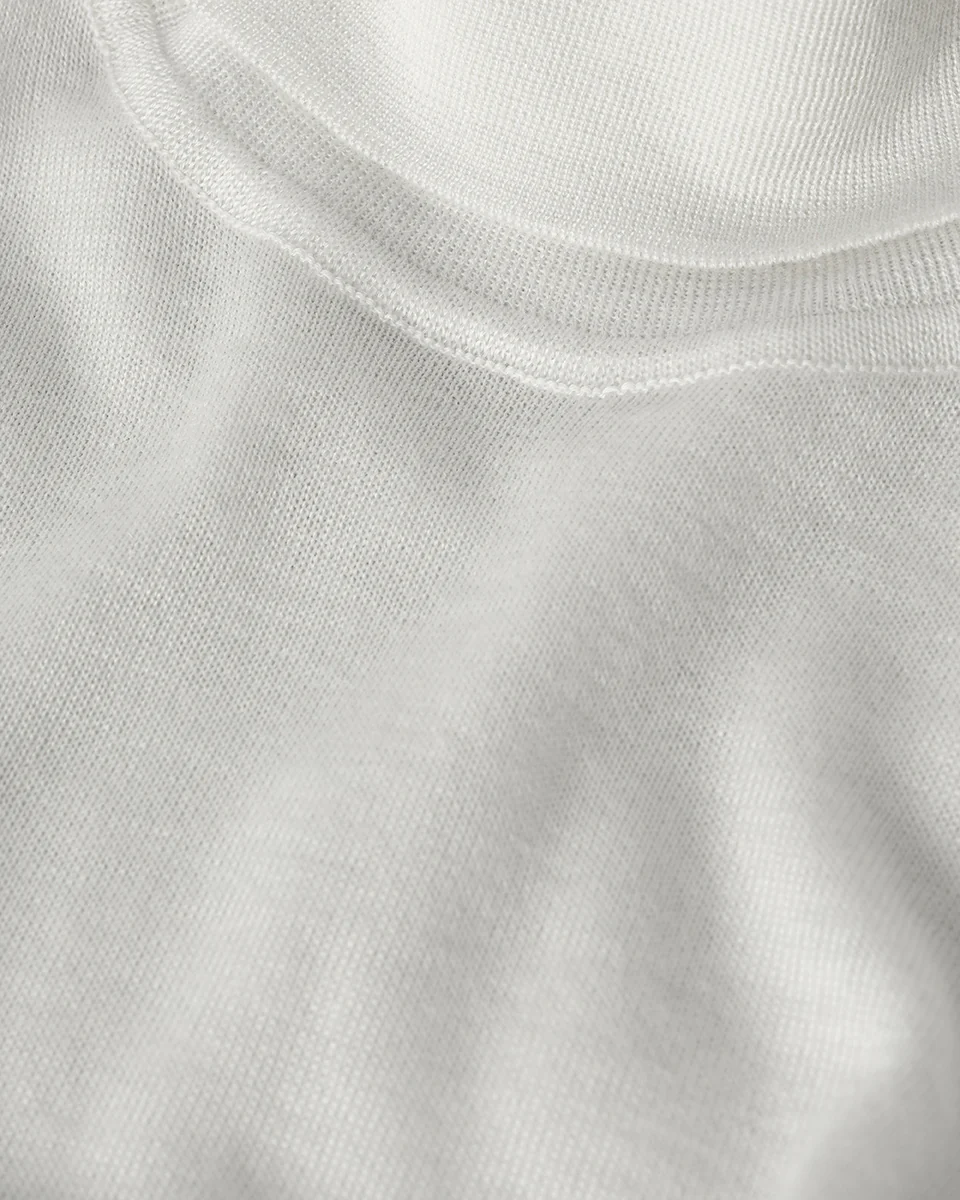 Superfine Cashmere White Roll Neck Jumper - Image 6