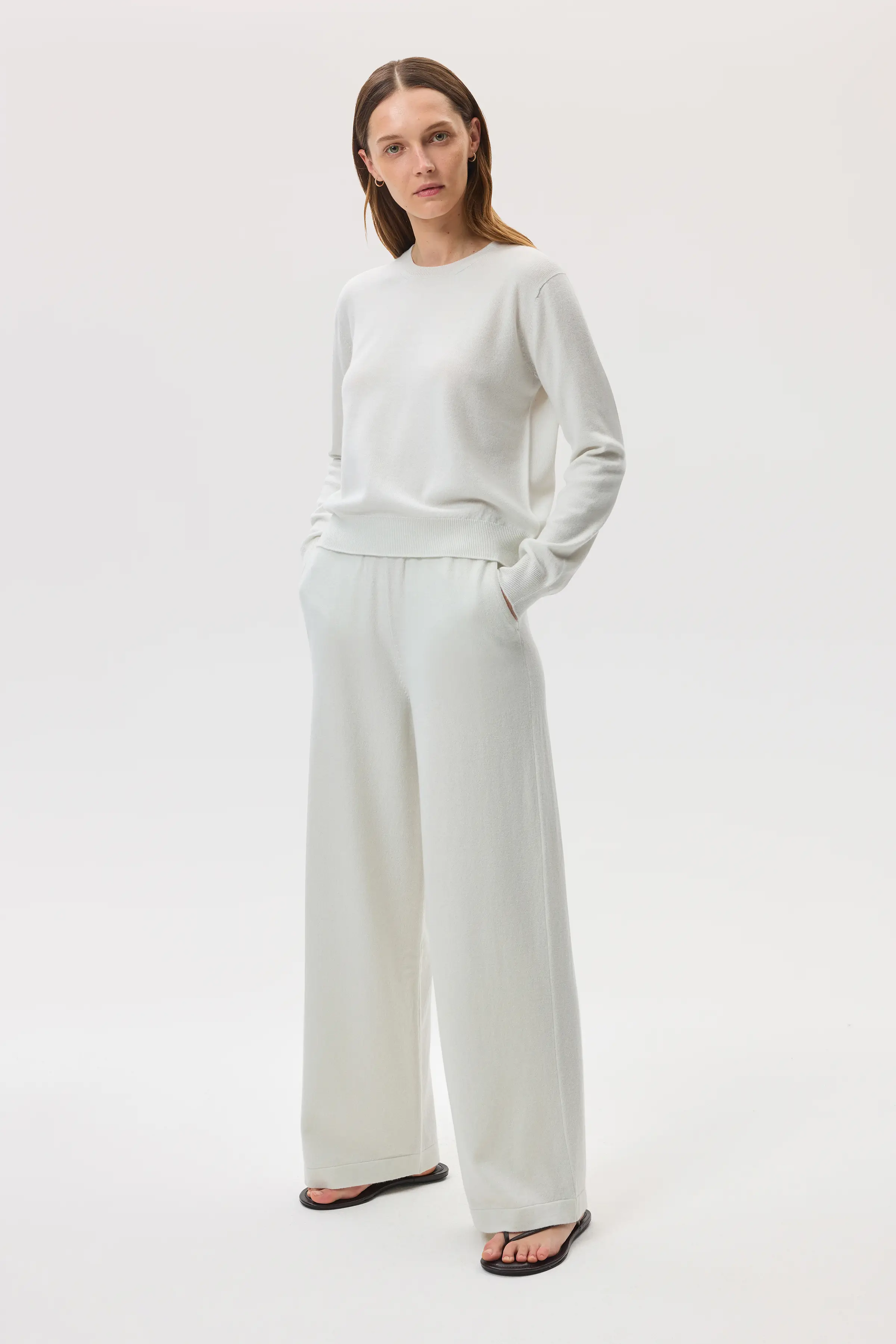 High Rise Cashmere White Culottes - Image 3