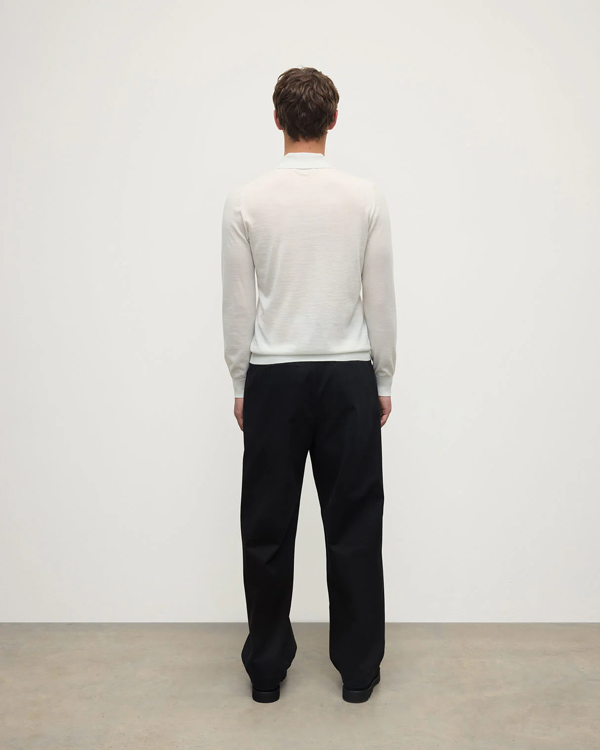 White Superfine Cashmere Polo Shirt - Image 4