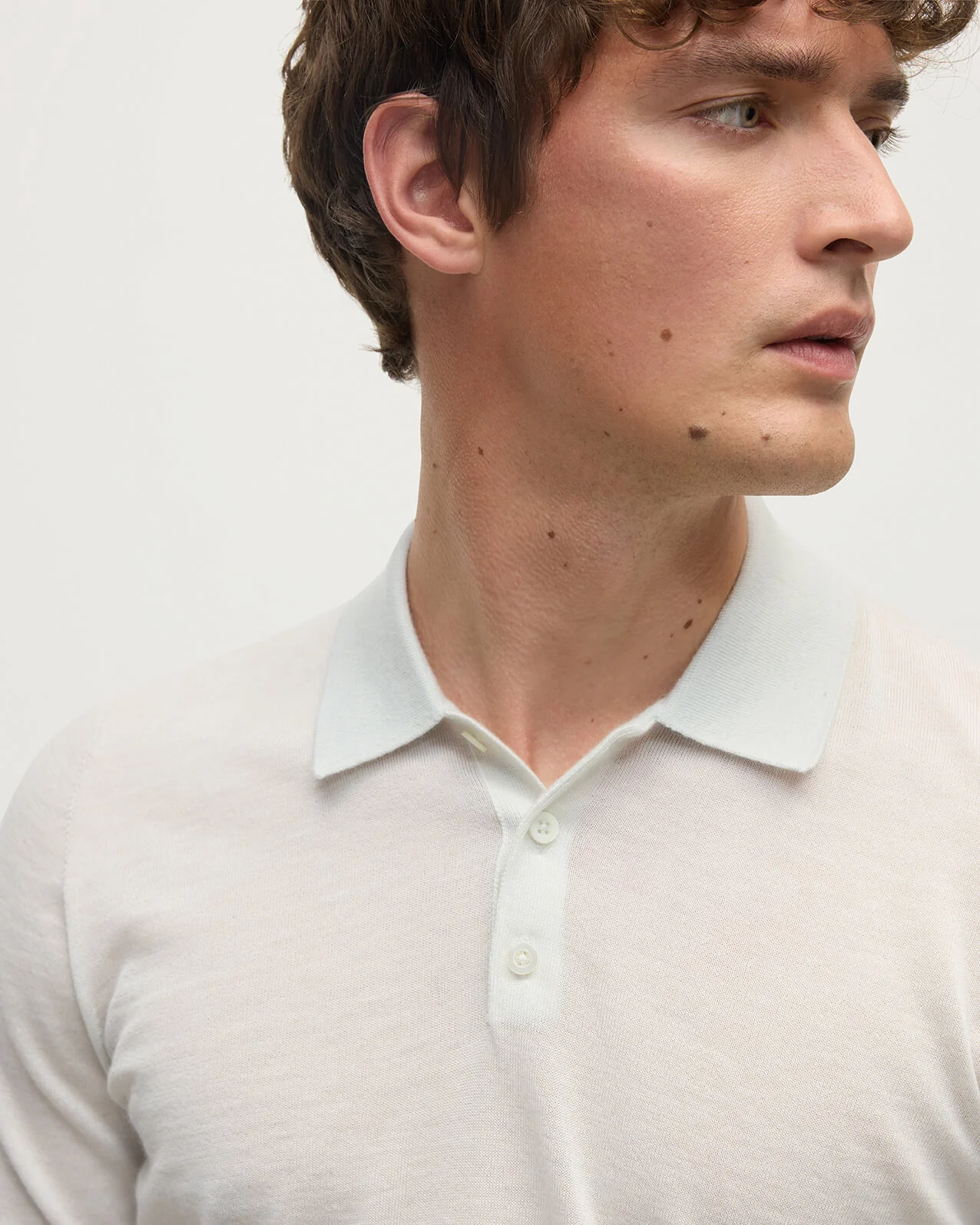 White Superfine Cashmere Polo Shirt - Image 5
