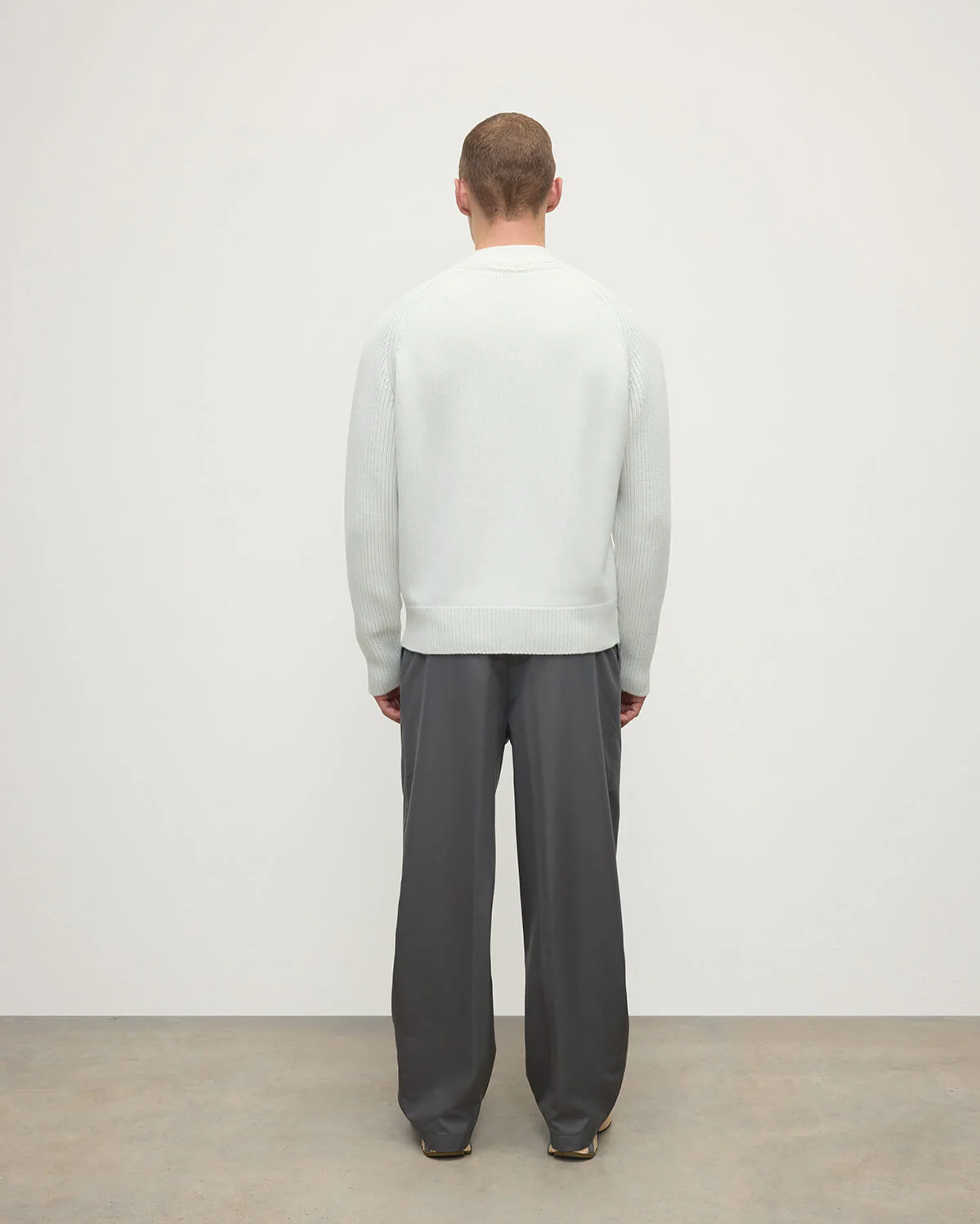 Ribbed Cashmere White Cardigan - Image 4