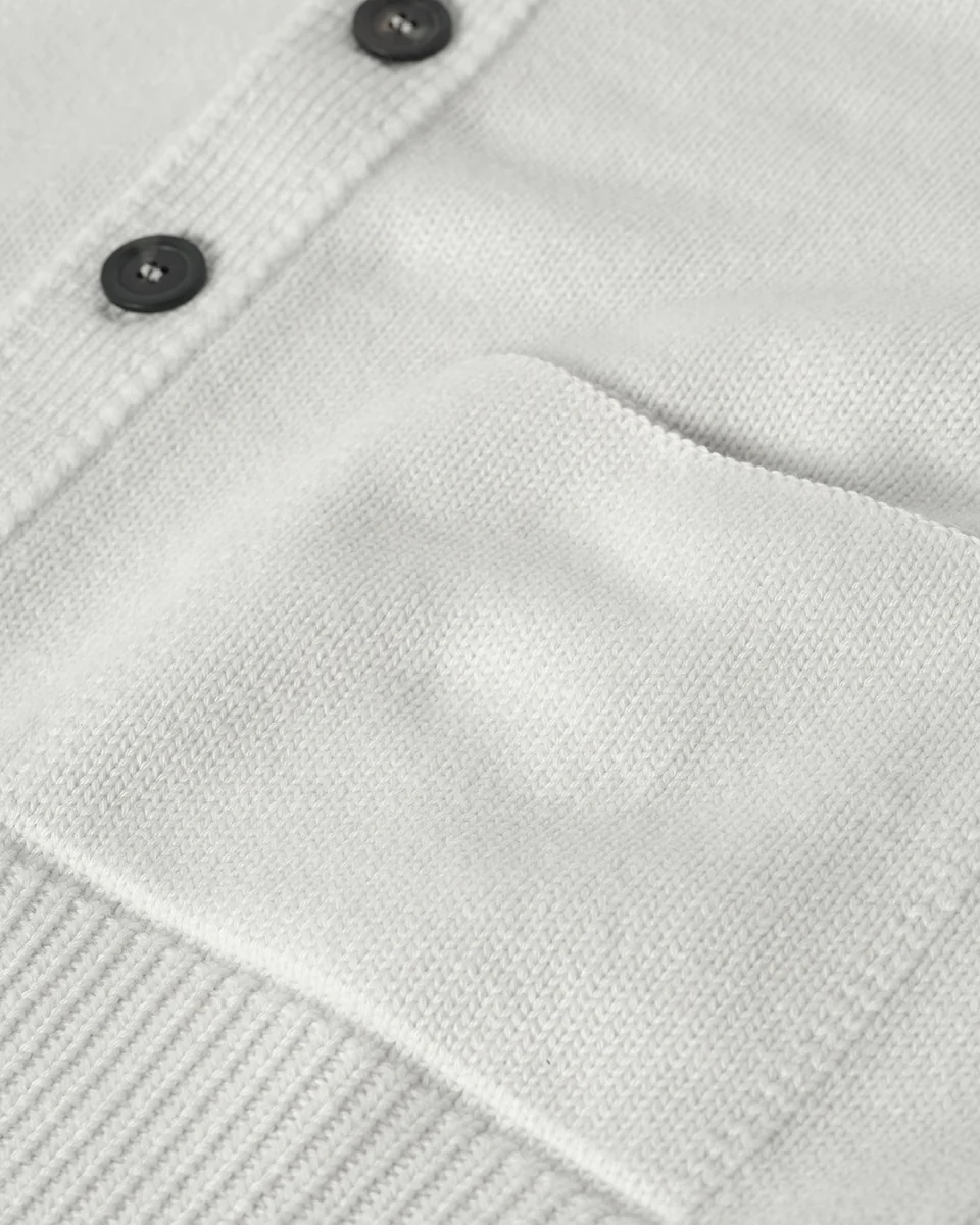 Ribbed Cashmere White Cardigan - Image 6