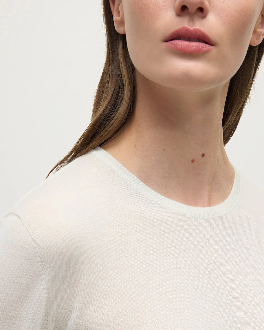 Superfine Cashmere White Jumper - Image 5